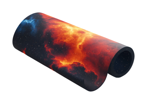 Vibrant cosmic patterns space abstract digital aerial view creativity. Isolated on transparent background, png.