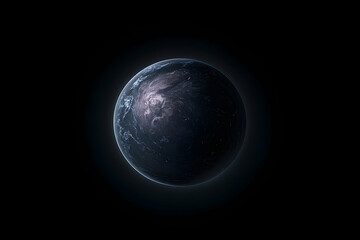 Silhouette of Earth in the vastness of space.