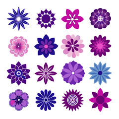 Abstract floral pattern design in violet and pink shades