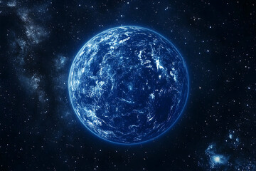 Obraz premium Earth, a vibrant blue sphere in a vast cosmic expanse.
