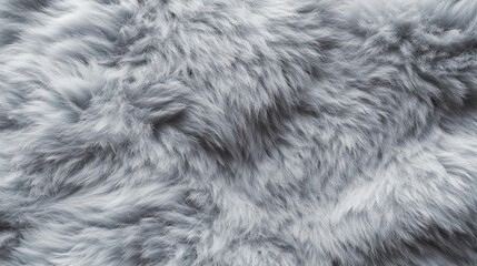 Close-up view of a soft, gray, textured fur fabric.