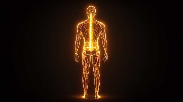 Understanding nerve damage detailed illustration of neural pathways in the human body
