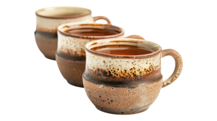 Rustic Ceramic Mugs Filled with Hot Tea Cozy Autumn Vibes for Blogs Websites and Social Media