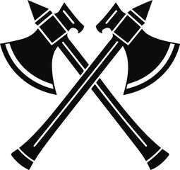 crossed axes silhouette vector illustration