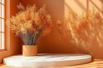 Naklejka premium Potted plant and book on shelf calm home decor