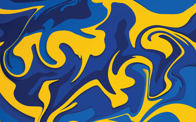 Modern abstract blue and yellow colorful twirl background