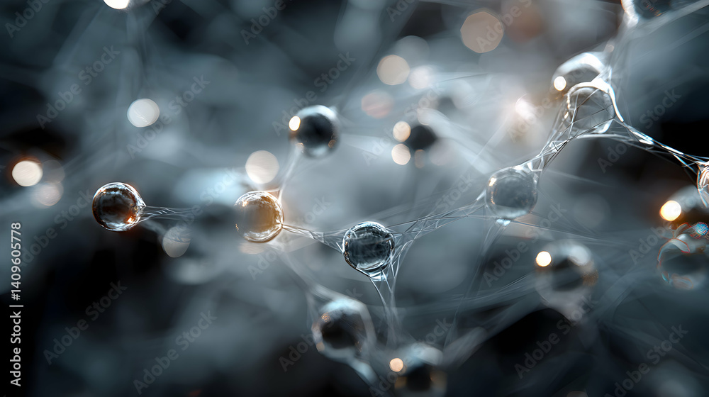 Poster intricate network of interconnected spheres in a soft diffused setting