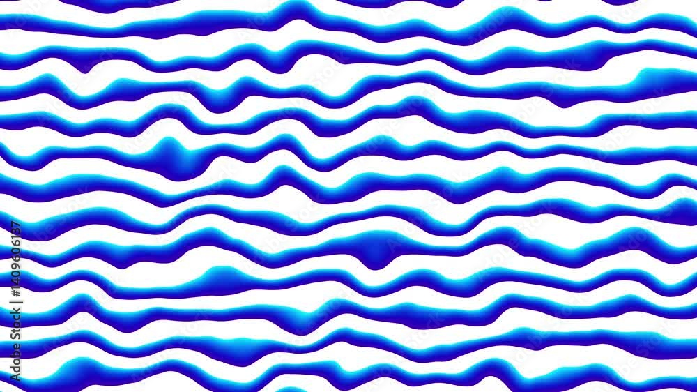 Aufkleber Seamless blue lines pattern of rhythmic waves for dynamic digital designs. Loop background