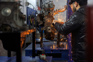 welder working on a factory