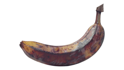 Close up of a Single Ripe Banana on White Background Ultra HD Stock Photo
