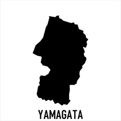 Yamagata map high quality map with borders of the prefectures