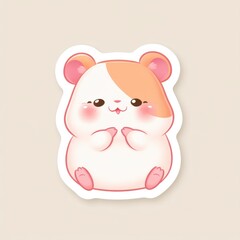 Cute cartoon hamster with a cheerful expression, perfect for stickers or illustrations.