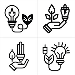energy saving icon set
