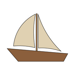 sailing ship boat vector illustration cartoon icon