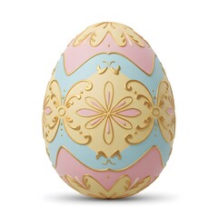 Elegant Pastel Easter Egg Gold Design Holiday Decoration Spring Festive Symbol