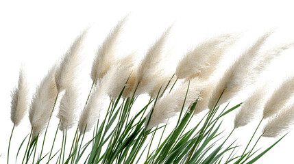 Natural wild grass blades, HD, isolated on white background