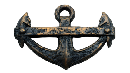 Navy anchor metal silhouette isolated on white background