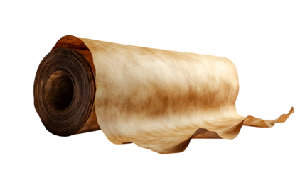 Parchment paper roll isolated on white background, HD and realistic