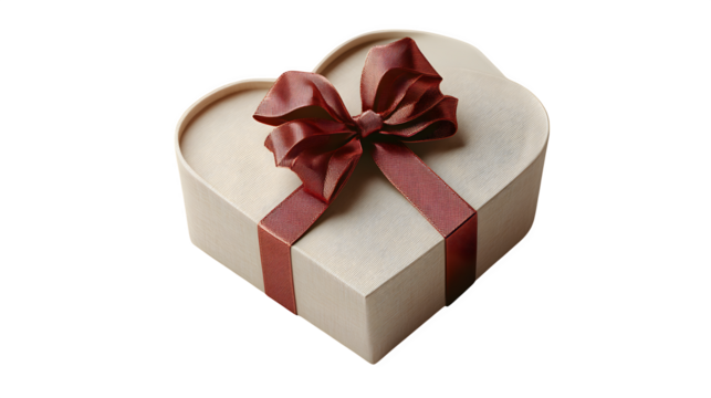 Love shaped gift box isolated on white background, HD and realistic
