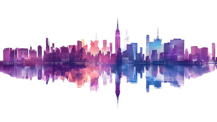 Fototapeta premium Vibrant City Skyline at Dusk Ultra HD 7K Cityscape Image