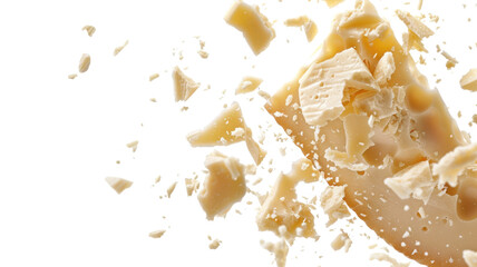 Gourmet Parmesan Cheese Wedge Crumbled Pieces Culinary Delight Italian Cheese Premium Food Photography Restaurant Menu