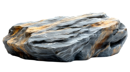 Large rough rock stone isolated on white background, HD and realistic