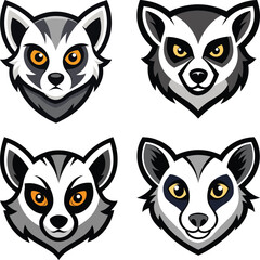 Obraz premium Lemur head mascot logo design vector