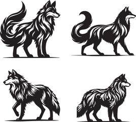 Zephyr Wolf Vector Art – Graceful Wind Spirit with Ethereal Power