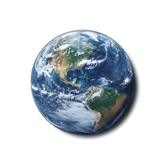 Obraz premium Detailed rendering of planet earth showing continents and oceans in full view