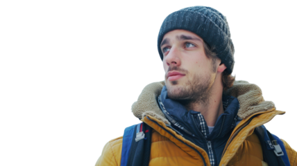 Stylish Young Man in Beanie and Jacket Urban Fashion Photography