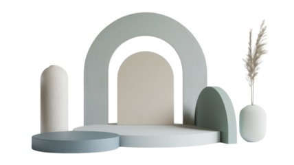 Elegant Abstract Podium Showcase for Product Display and Shop Promotion