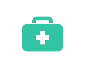 A teal-colored first-aid kit icon with a white cross, symbolizing medical aid.