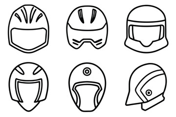 helmet line art creative illustration for digital designs