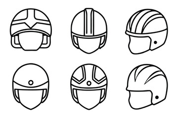 helmet line art illustration for graphic design projects