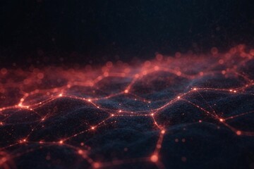 Abstract Network Visualization: Glowing Interconnected Lines and Nodes Representing Data Flow and Connectivity for Technology and Communication Concepts
