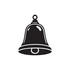 Golden bell isolated on white background with shiny metallic finish