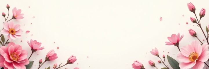 Obraz premium Beautifully designed letterhead with floral elements and pastel colors, floral patterns, brand kit