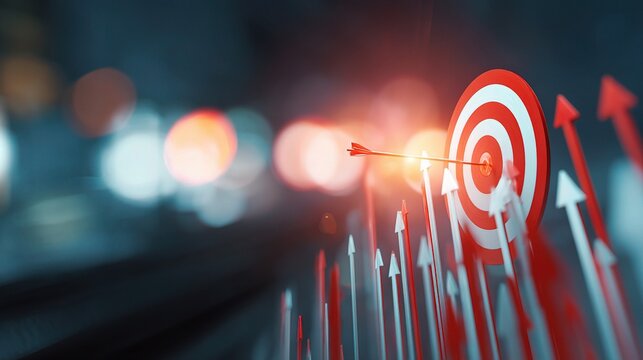 Business Strategy Concept with Target and Success Visualization