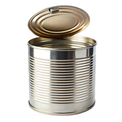 Open tin can isolated on white background PNG