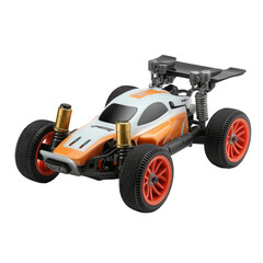 remote-controlled toy car with orange and white accents  isolated on transparent white background