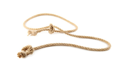 Lasso made of cotton rope isolated on white