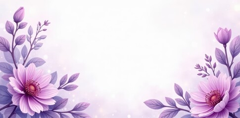 Subtle purple watercolor floral funeral service obituary, funeral, program