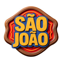 Selo 3D temático de São João com estilo festivo