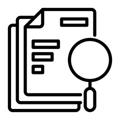 magnifying glass icon, line icon style