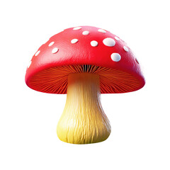 3d play doh modelling clay render of fly agaric mushroom isolated on white background