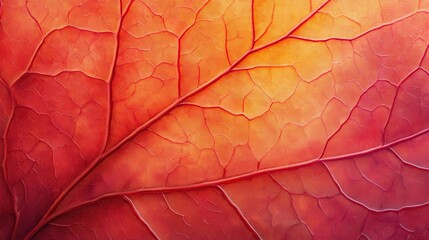 Autumnal leaf vein detail reveals vibrant fall colors.