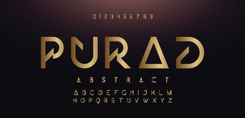 Design Modern abstract digital alphabet font. Minimal technology typography, Creative urban sport fashion futuristic font and with numbers. vector illustration.