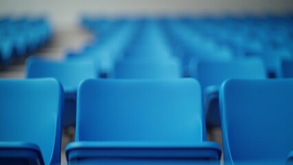 Fototapeta premium Rows Of Empty Blue Stadium Seats