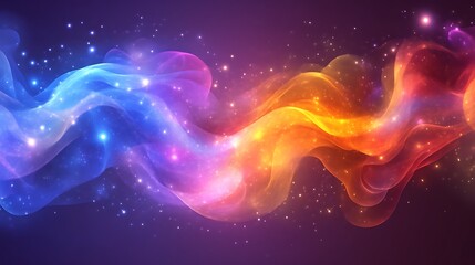 Obraz premium A Colorful Abstract Design Showing Glowing Swirling Celestial Forms