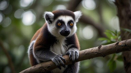 Obraz premium lemur on tree